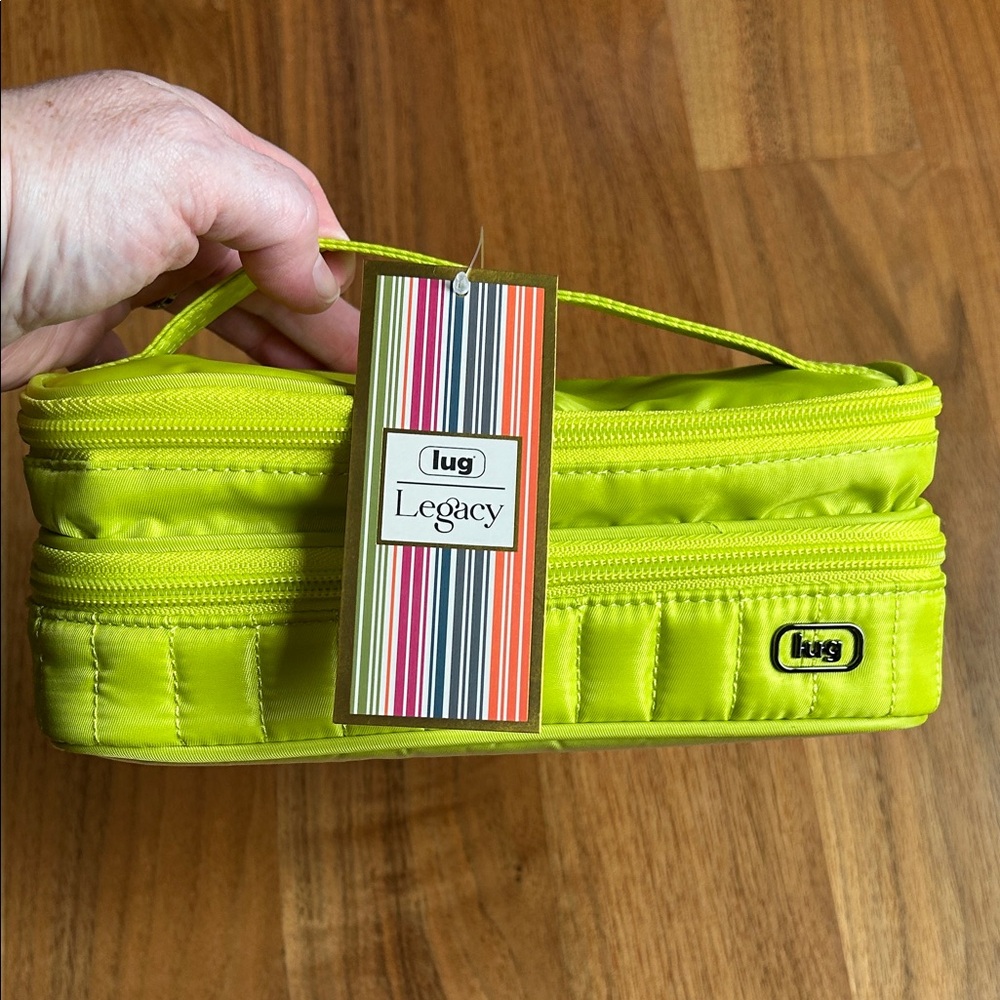 NWT Lug Double Decker cosmetic Case in Lemon Lime